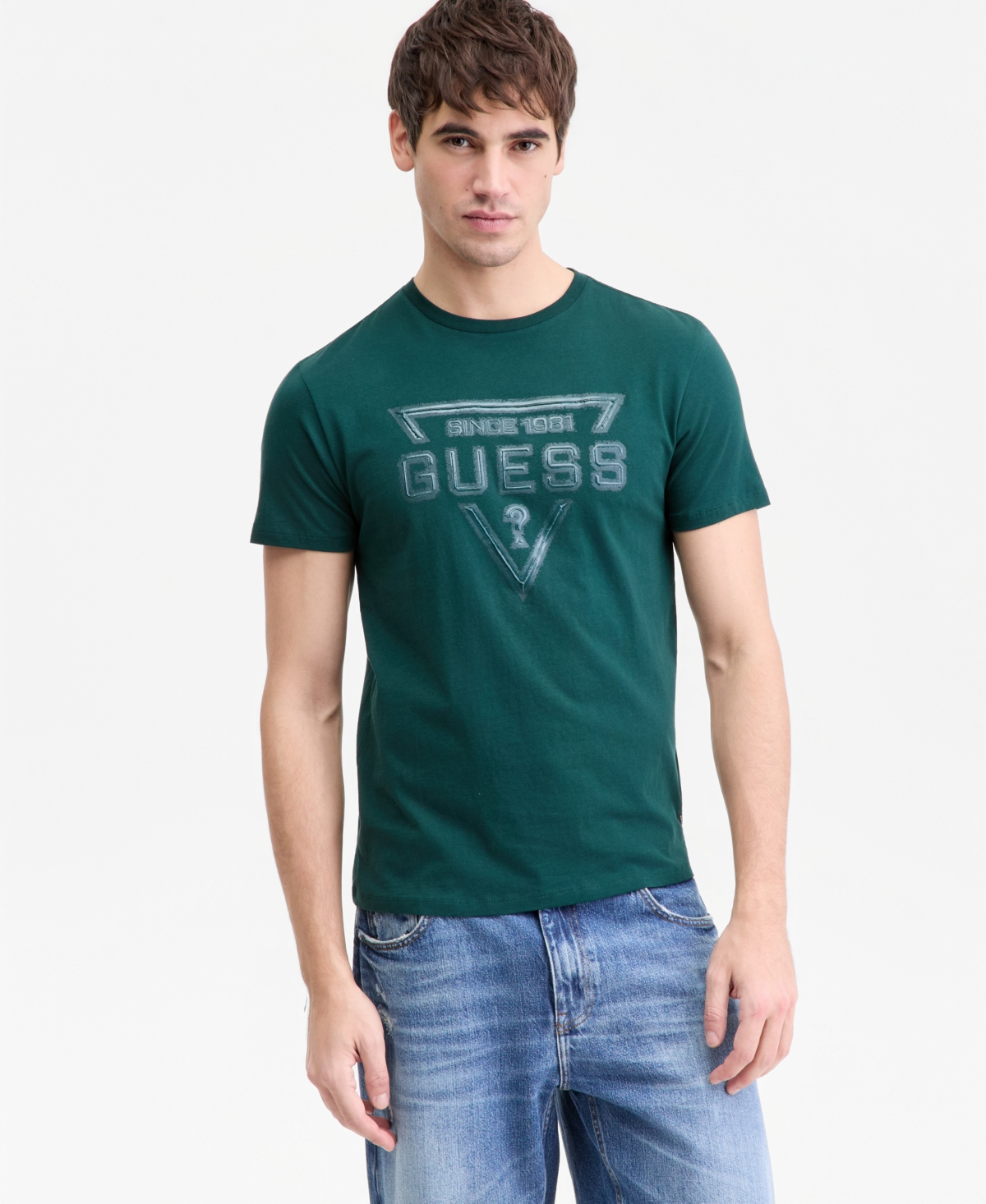 Guess Men's Painted Triangle Logo Graphic T-Shirt