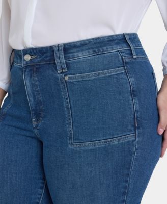 Plus Size Marilyn Straight Front Patch Pockets Jeans