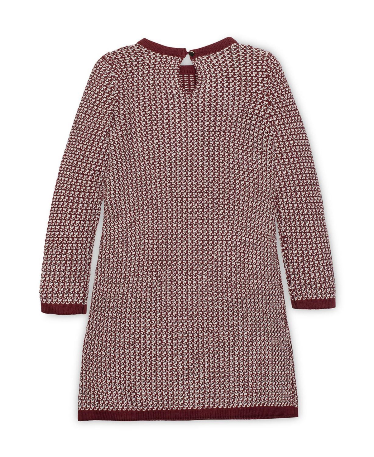 Hope & Henry Big Girls Organic Long Sleeve Bow Detail Tweed Sweater Dress