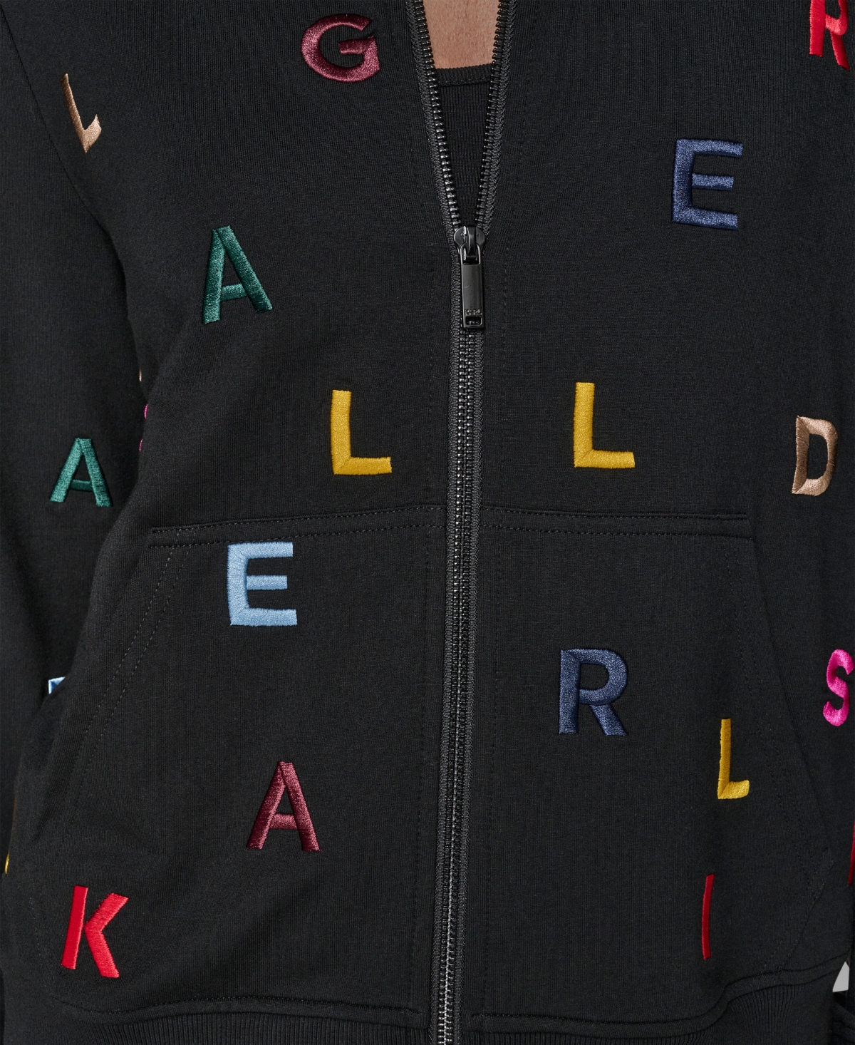 Karl Lagerfeld Women's Logo Detail Long Sleeve Jacket In Black