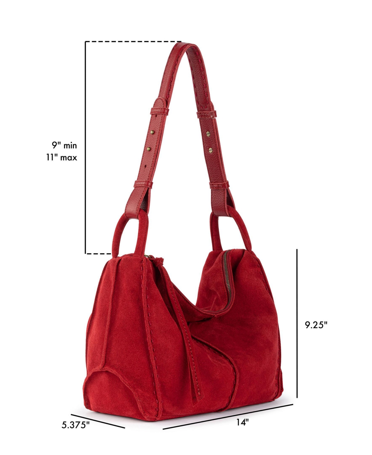 The Sak Los Feliz Leather Medium Hobo Bag In Red