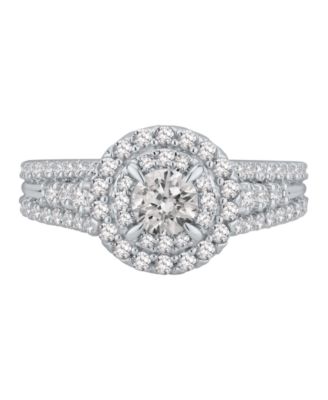 Diamond Double Halo Engagement Ring (1-1/4 ct. t.w.) in 14k White Gold