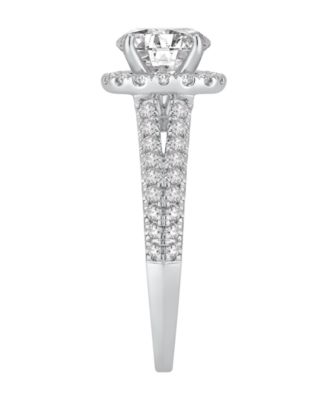 Diamond Halo Engagement Ring (2 ct. t.w.) in 14k White Gold
