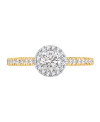 Diamond Halo Bridal Set (1 ct. t.w.) in 18k Two-Tone Gold