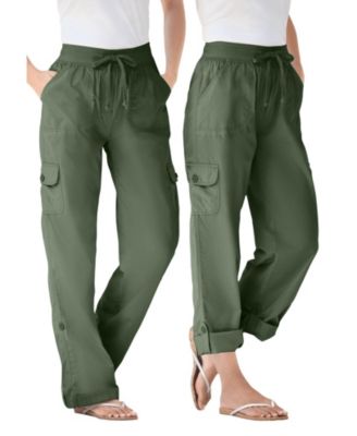 Women's Plus Size Convertible Length Cargo Pant/Capri