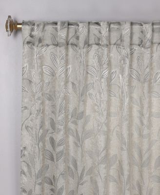 Leaves Modern Bohemian Back Tab Blackout Curtain Set, 52"x 96"