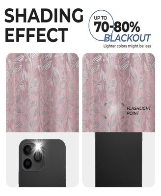 Leaves Modern Bohemian Back Tab Blackout Curtain Set, 52"x 96"