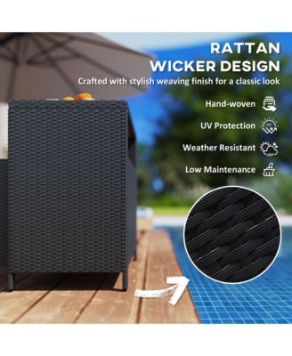 Wicker Outdoor Storage Cabinet, Rat Buffet Sideboard,