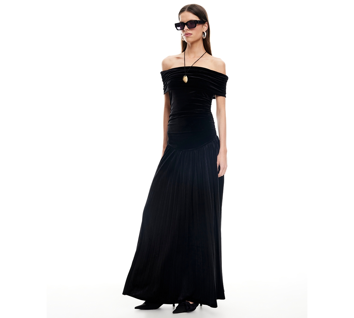 Lioness Women's Field Of Dreams Off-the-shoulder Maxi Dress In Black