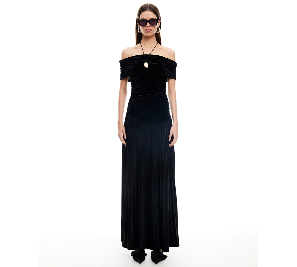 Lioness Women's Field Of Dreams Off-the-shoulder Maxi Dress In Black