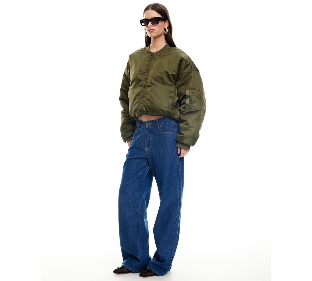 Lioness Women's Essential Zippered Bomber Jacket In Gray