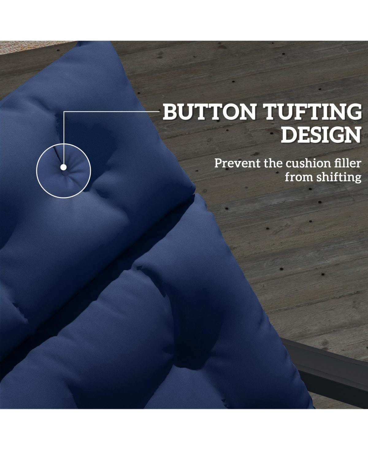 Outsunny Lounge Chair Cushion Thick Outdoor Chaise Lounge Cushion