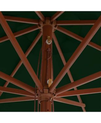 Garden Parasol with Wooden Pole 137.8" Green