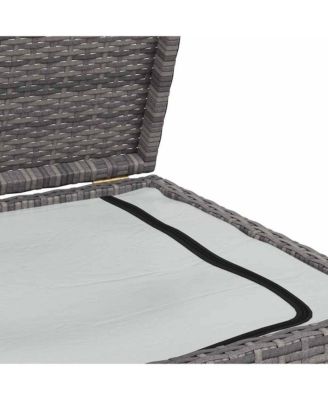 Patio Storage Box Gray 47.2&amp;quot;x19.7&amp;quot;x23.6&amp;quot; Poly Rattan