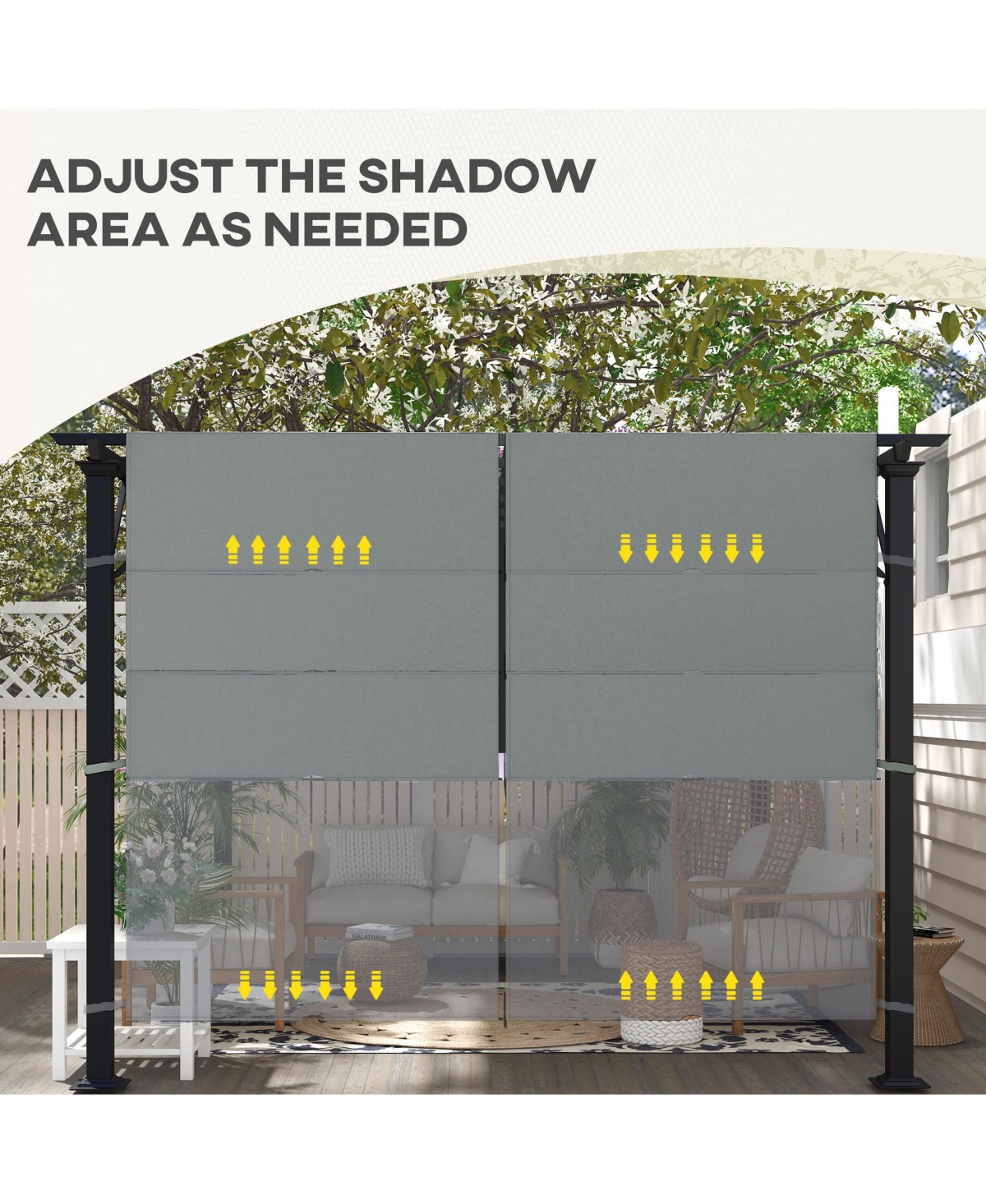 Outsunny 2 Pcs Pergola Shade Cover, Canopy for 10 x 12ft