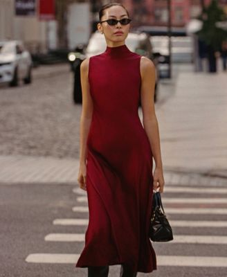 Women's Ennis Satin Sleeveless Bow Midi Dress