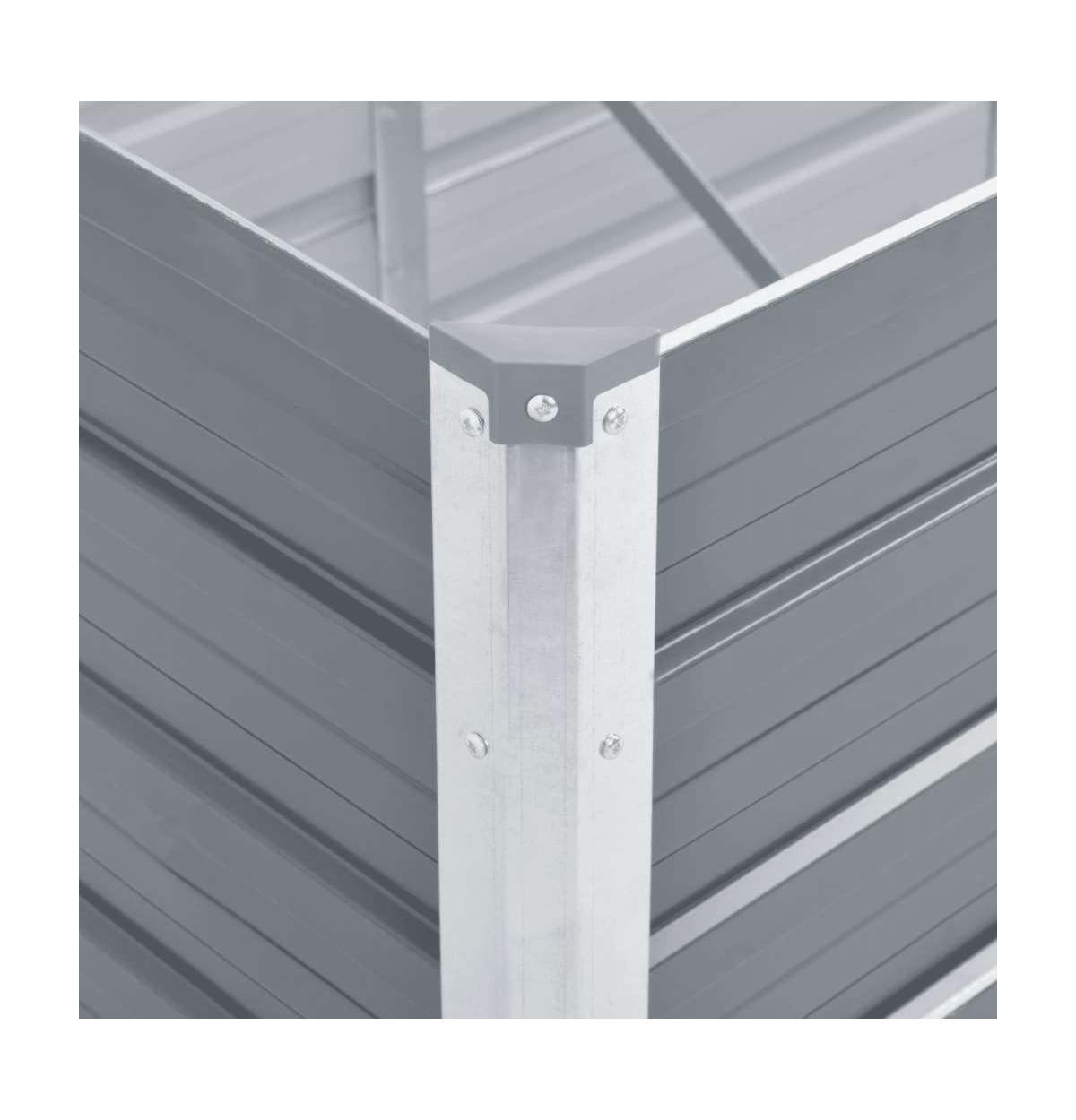 Garden Raised Bed Galvanized Steel 94.5"x31.5"x31.3" Gray