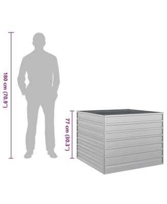 Garden Raised Bed Silver Galvanized Steel Large Garden Raised Bed