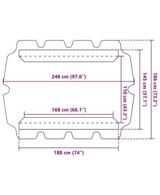 Replacement Canopy for Garden Swing Beige 74"/66.1"x57.1"/43.3"
