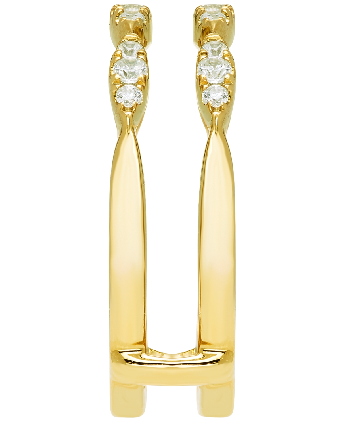 Macy's Diamond Guard Ring (1/4 Ct. T.w.) In 14k Yellow Gold In Gold