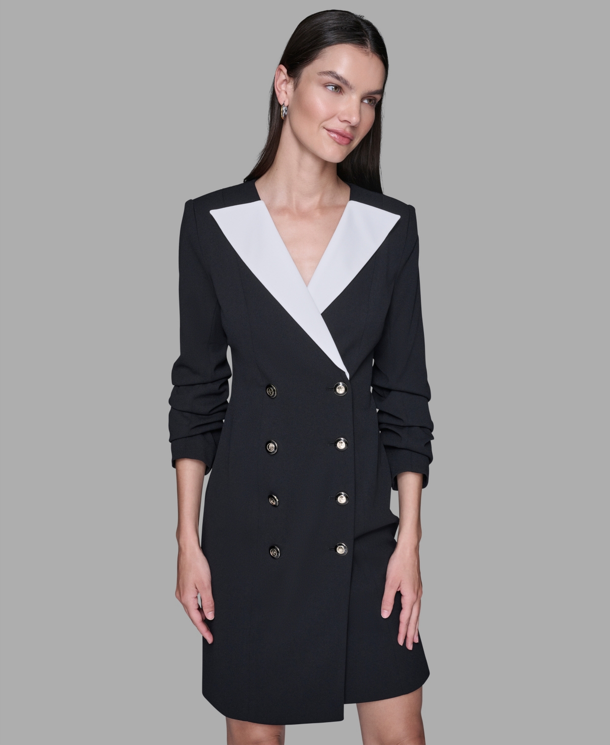 Karl Lagerfeld Women's Double-breasted Blazer Dress In Black
