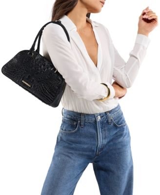 Angie Alden Road Medium Leather Dome Satchel Bag