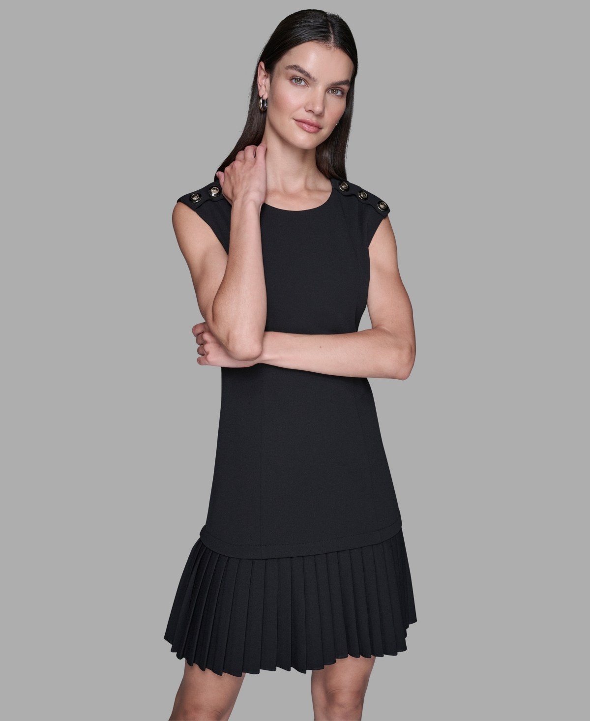 Karl Lagerfeld Women's Scuba Crepe A-line Dress In Black