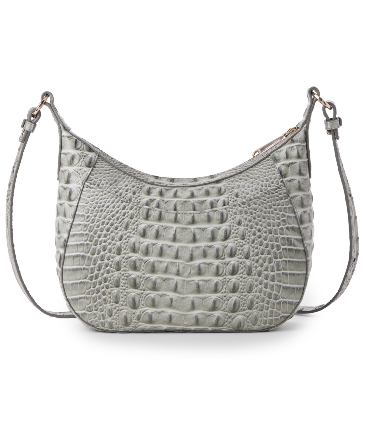 Brahmin Corinne Small Alden Road Leather Crossbody In Silver