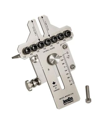 08356 1/4" Stainless Steel Dowelling Jig with Angle Guide Precision Woodworking Joinery Tool for Edge, Face, and Corner Dowels