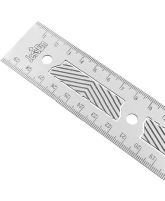 07415 Stainless Steel 300mm Precision Ruler with Patented Flex Grip and Fade Resistant Markings