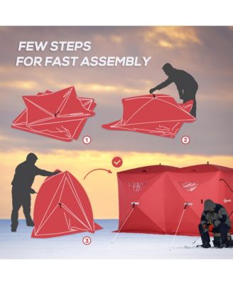8 People Ice Fishing Shelter Pop-up Ice Fishing Tent,
