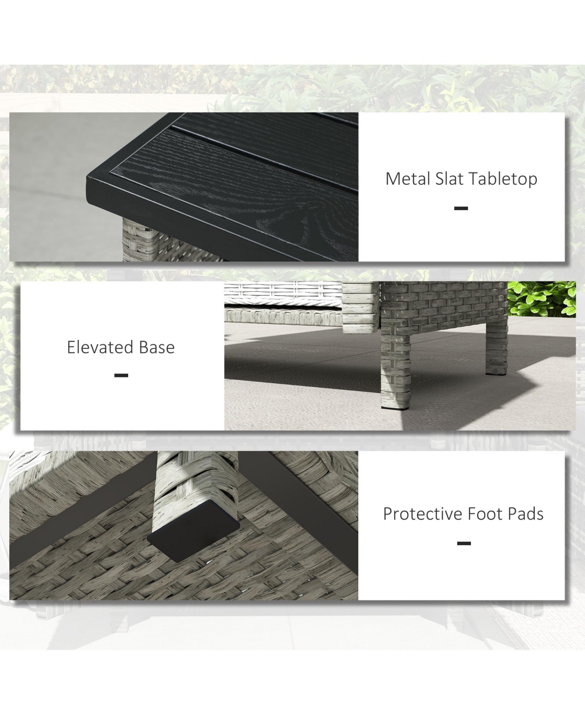 Outsunny Wicker Storage Cabinet, Outdoor Buffet Dark