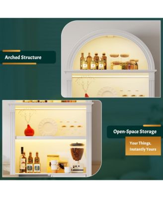 Arched Cabinet with 3-Color LED & Motion Sensor