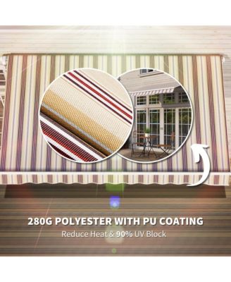 10'x8' Retractable Patio Awning/Sun Shade for Outdoor Patio Multi