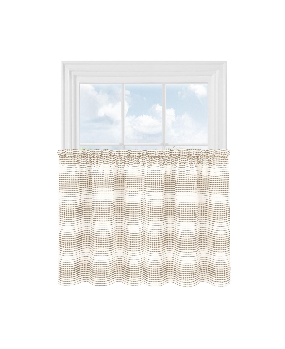 Kate Aurora Isabelle Abstract 3 Piece Cafe Rod Pocket Kitchen Curtain Tier And Valance Set