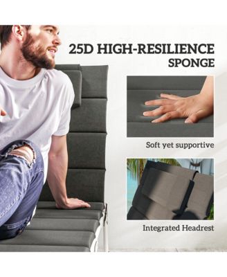 2pcs Olefin Chaise Lounge Chair Cushion, 80" x 26",