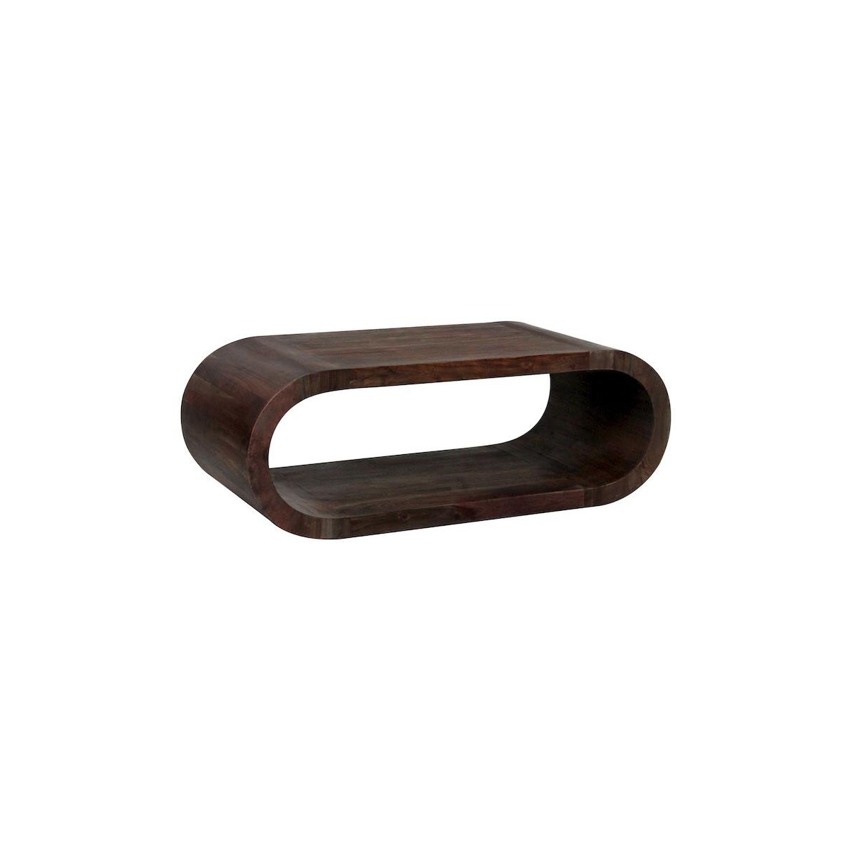 Porter Designs Ellipse Solid Acacia Wood Coffee Table, Brown