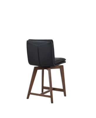 Castor Genuine Leather Bar Chair, Gray