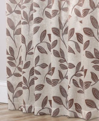 Leaves Modern Bohemian Back Tab Blackout Curtain Set, 52"x 63"