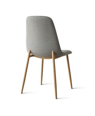 5-Piece Oak Finish Modern Round Glass Dining Set