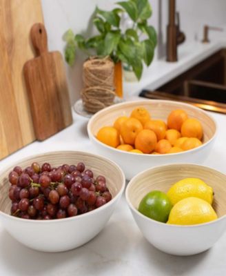 Lexa Collection 3 piece Bamboo Bowl Set 