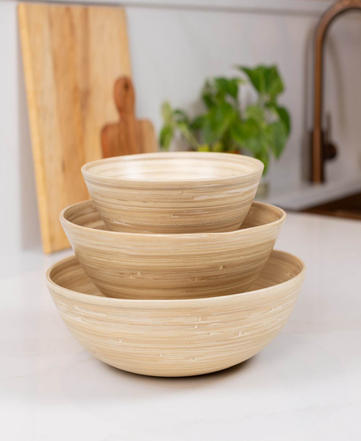 Joyce Chen Lexa Collection 3-pc. Serving Bowl Set In Brown