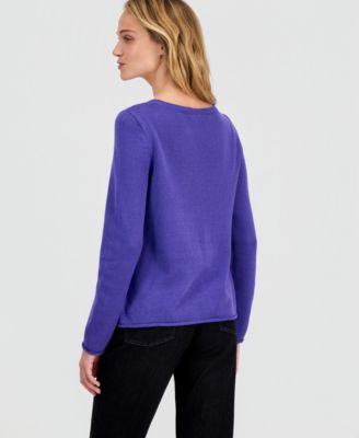 Women's Solid-Color Boat-Neck Sweater