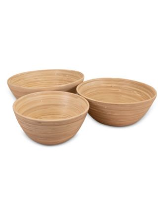 Lexa Collection 3 piece Bamboo Bowl Set 