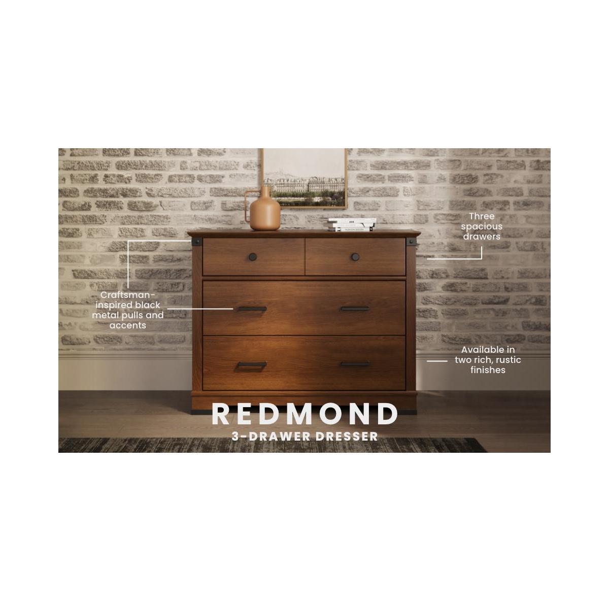 Redmond 3 Drawer Dresser
