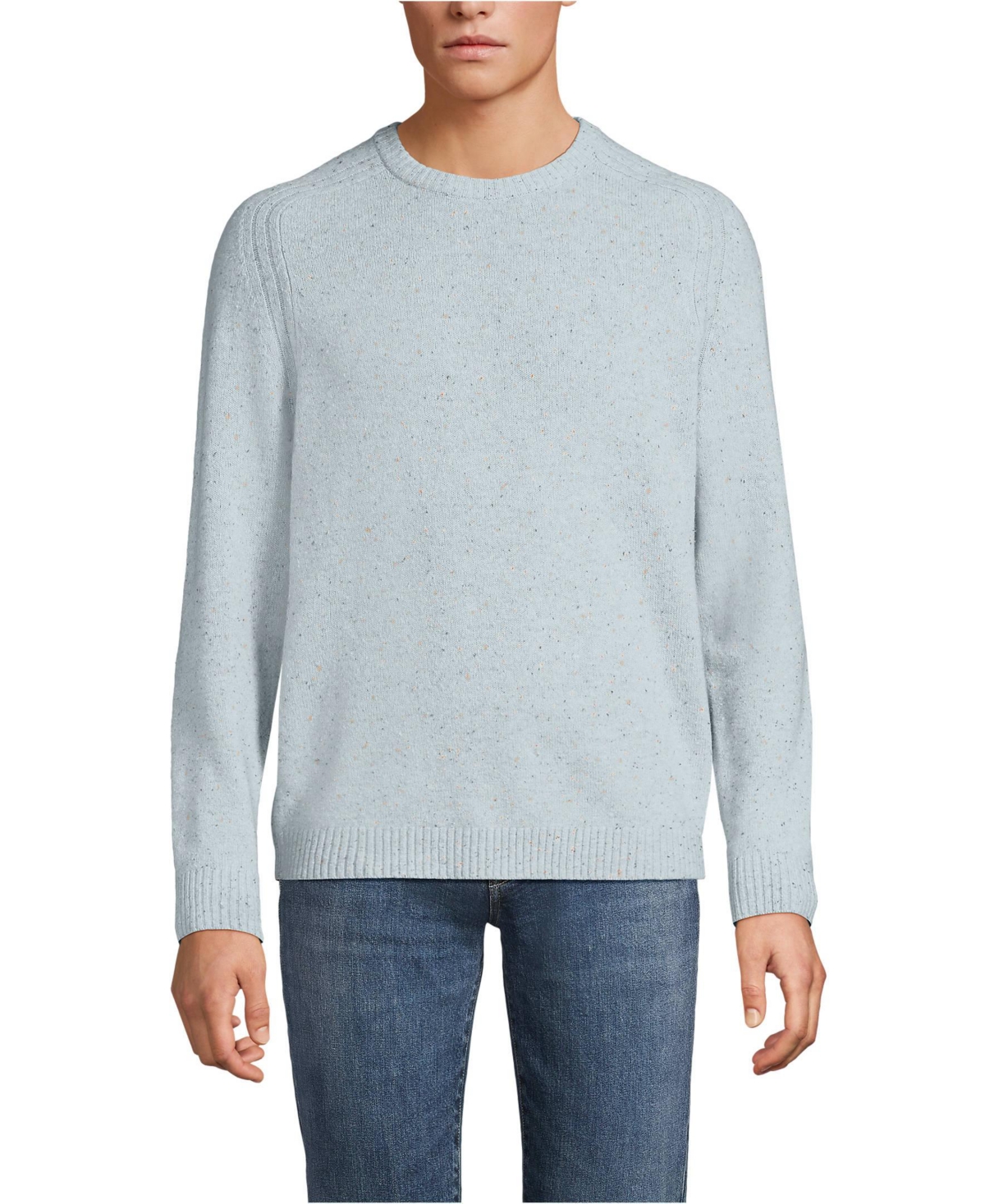 Lands' End Men's Long Sleeve Lambswool Crewneck Sweater