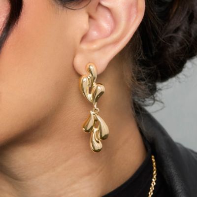 BCBG Generation Sculptural Heart Drop Earrings