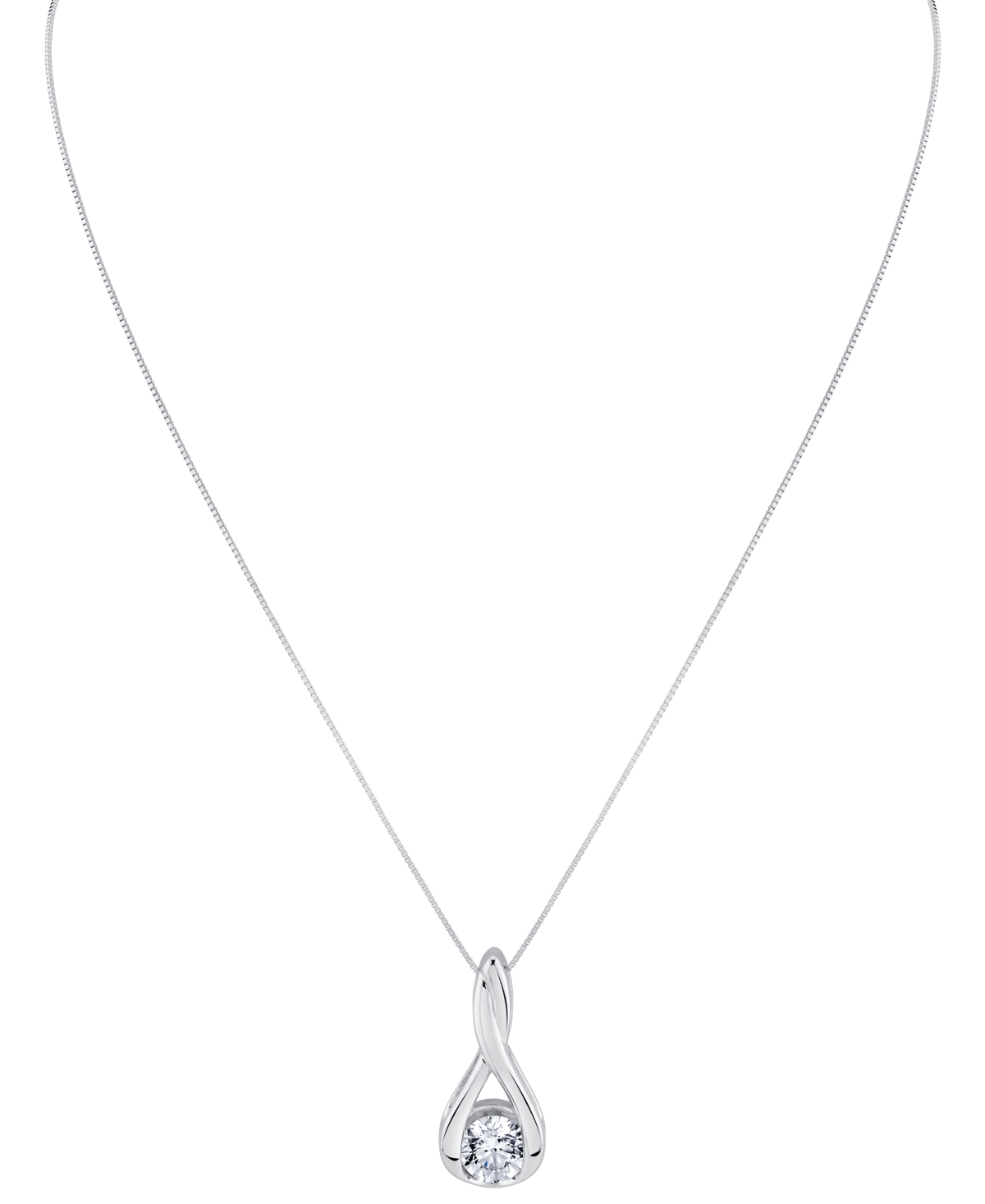 Sirena Lab Grown Diamond Knot Pendant Necklace (2 Ct. T.w.) In 14k White Gold (also In 14k Yellow Gold) In Metallic