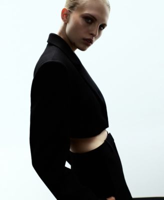 Women's Cropped Wool Suit Blazer