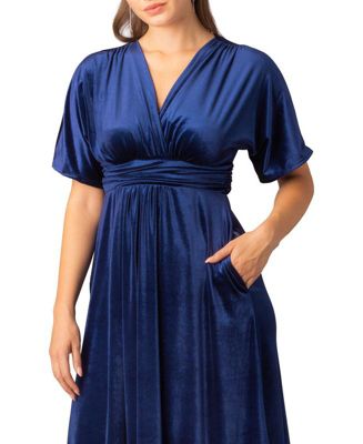 Women's Verona V-Neck Velvet Evening Gown With Pockets